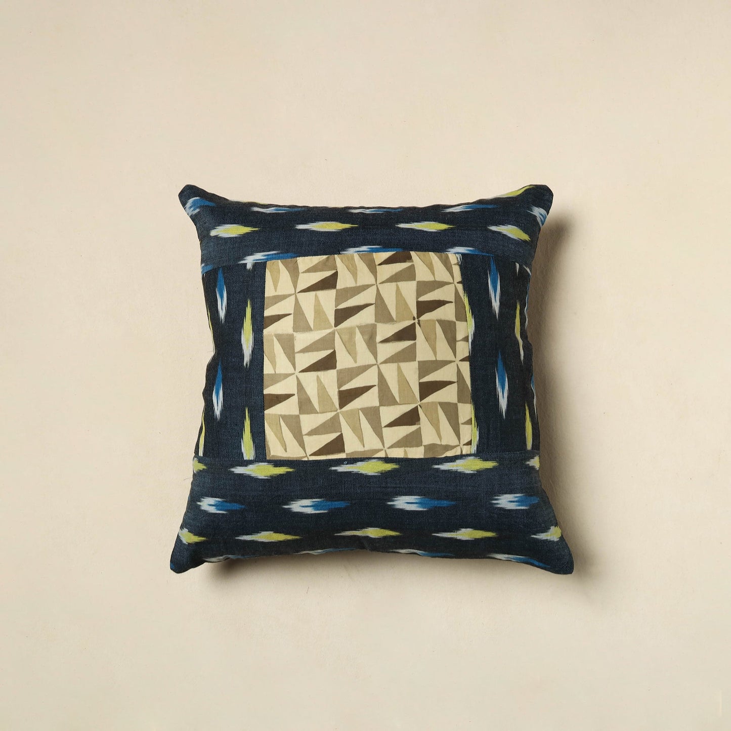 Buy Vanaspati Patch Ikat Cushion Cover