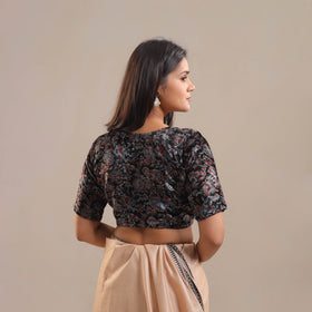 Black - velvet natural dyed blouse 06 - handcrafted