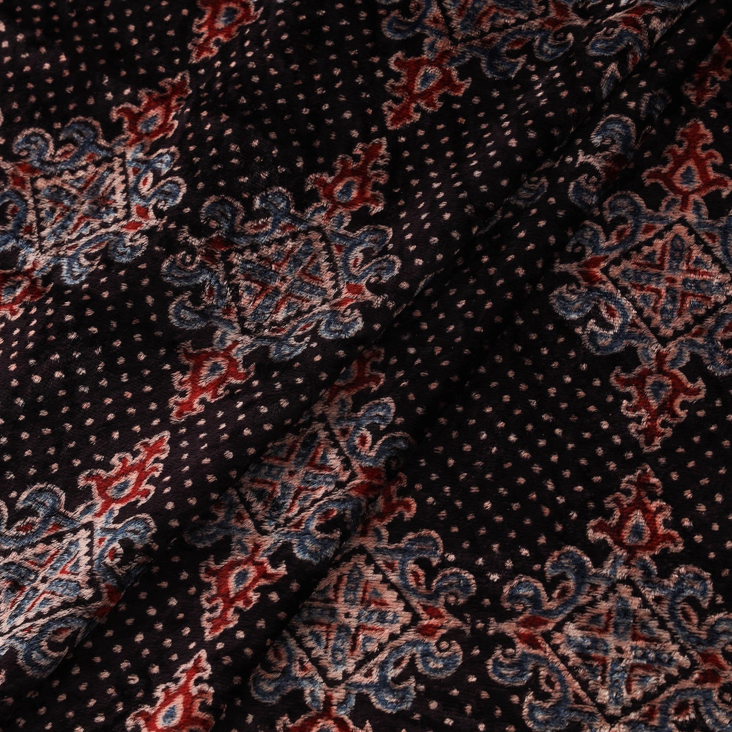 Velvet natural dyed hand fabric 21 - handcrafted