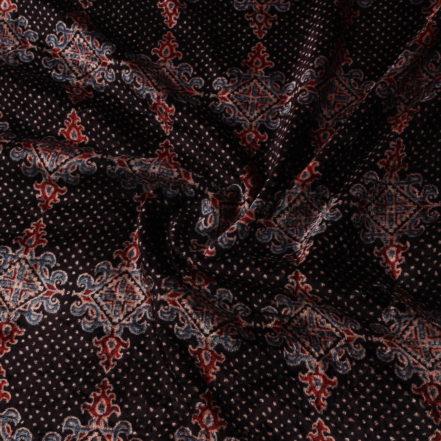 Velvet natural dyed hand fabric 21 - handcrafted