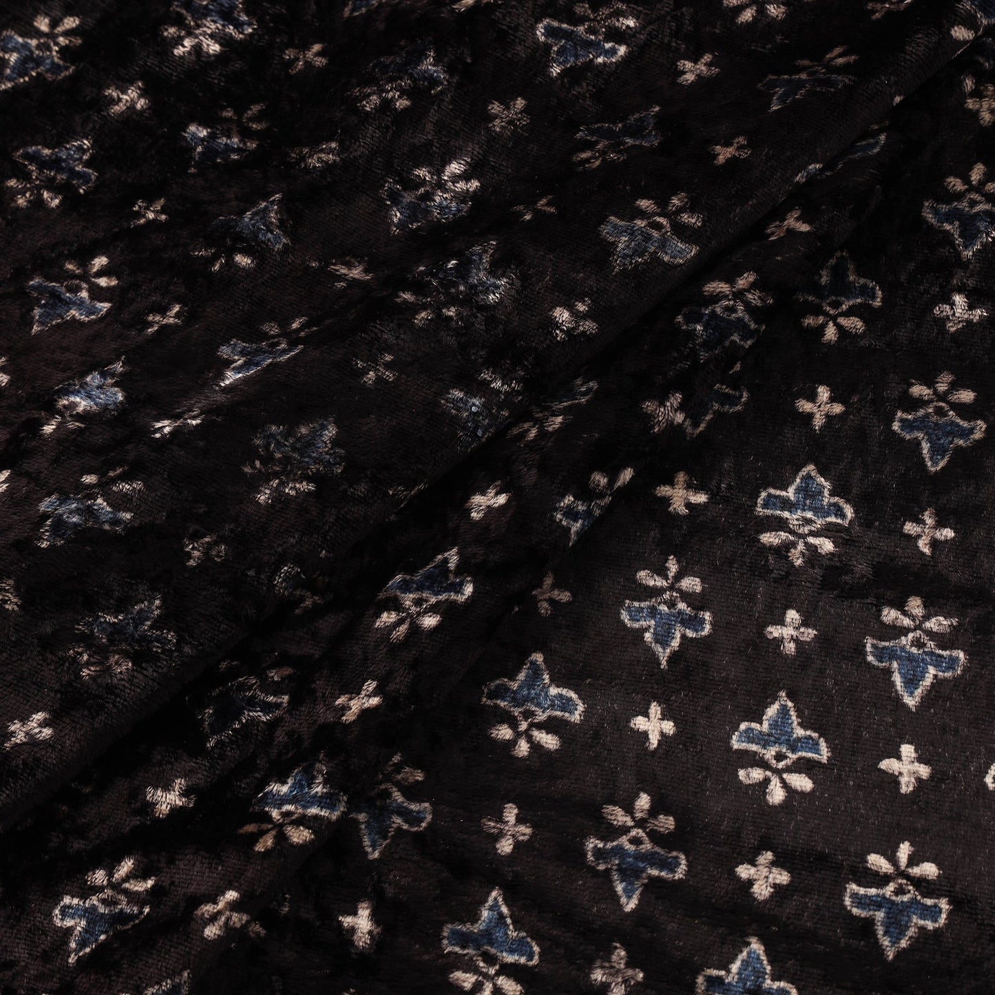 Velvet natural dyed hand fabric 24 - handcrafted