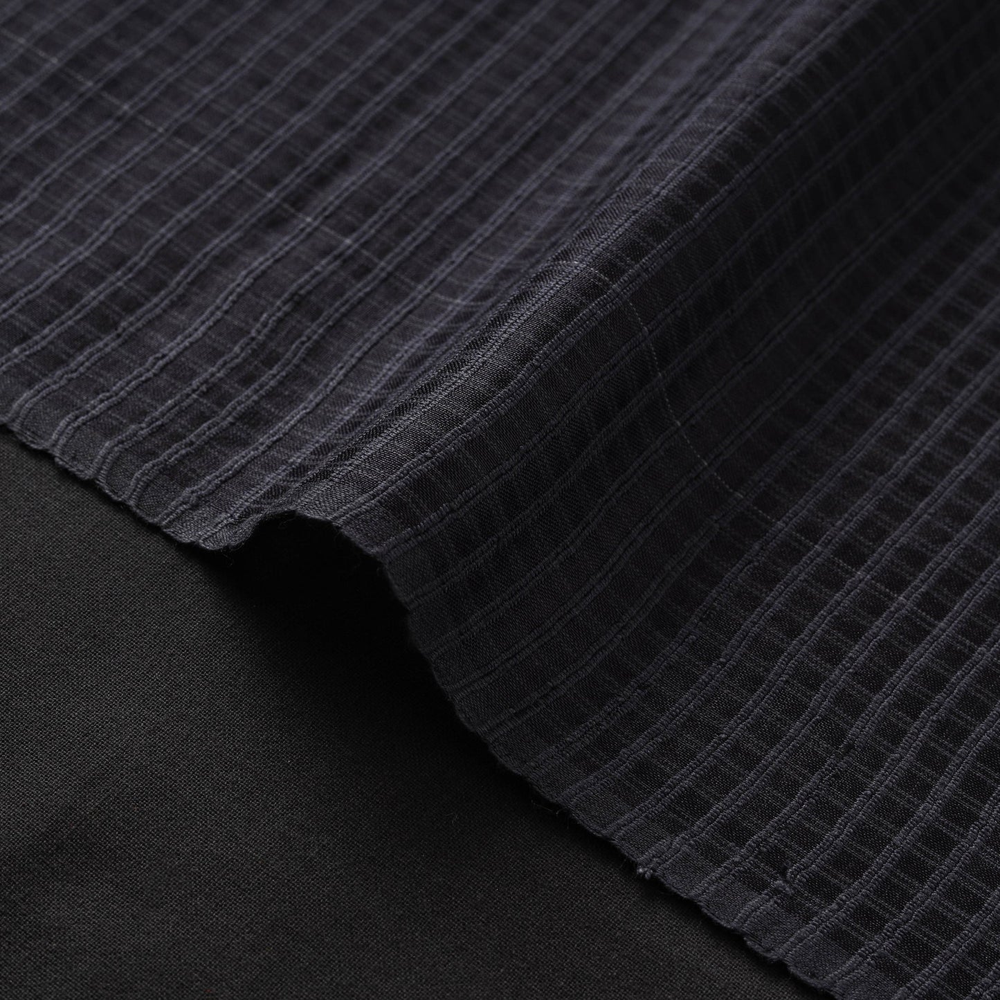 Black - vidarbha handloom checks tussar silk fabric 02