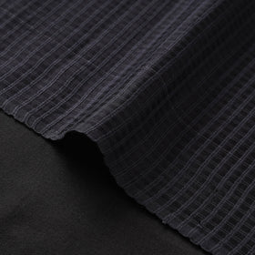 Black - vidarbha handloom checks tussar silk fabric 02