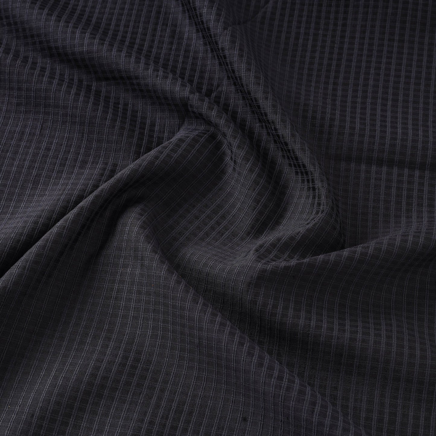 Black - vidarbha handloom checks tussar silk fabric 02