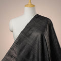 Buy Black - Vidarbha Handloom Pure Tussar Ghicha Silk Fabric Online at iTokri.com