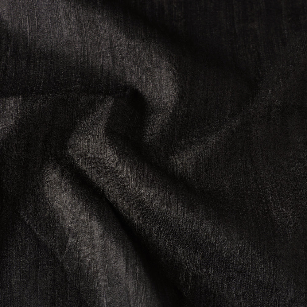 Buy Black - Vidarbha Handloom Pure Tussar Ghicha Silk Fabric Online at iTokri.com