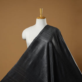 Black - vidarbha tussar x ghicha silk handloom fabric 11