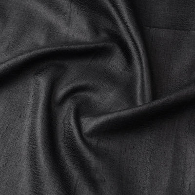 Black - vidarbha tussar x ghicha silk handloom fabric 11
