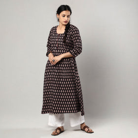 Buy Block Print Cotton A-Line Bagh Kurta For Women
