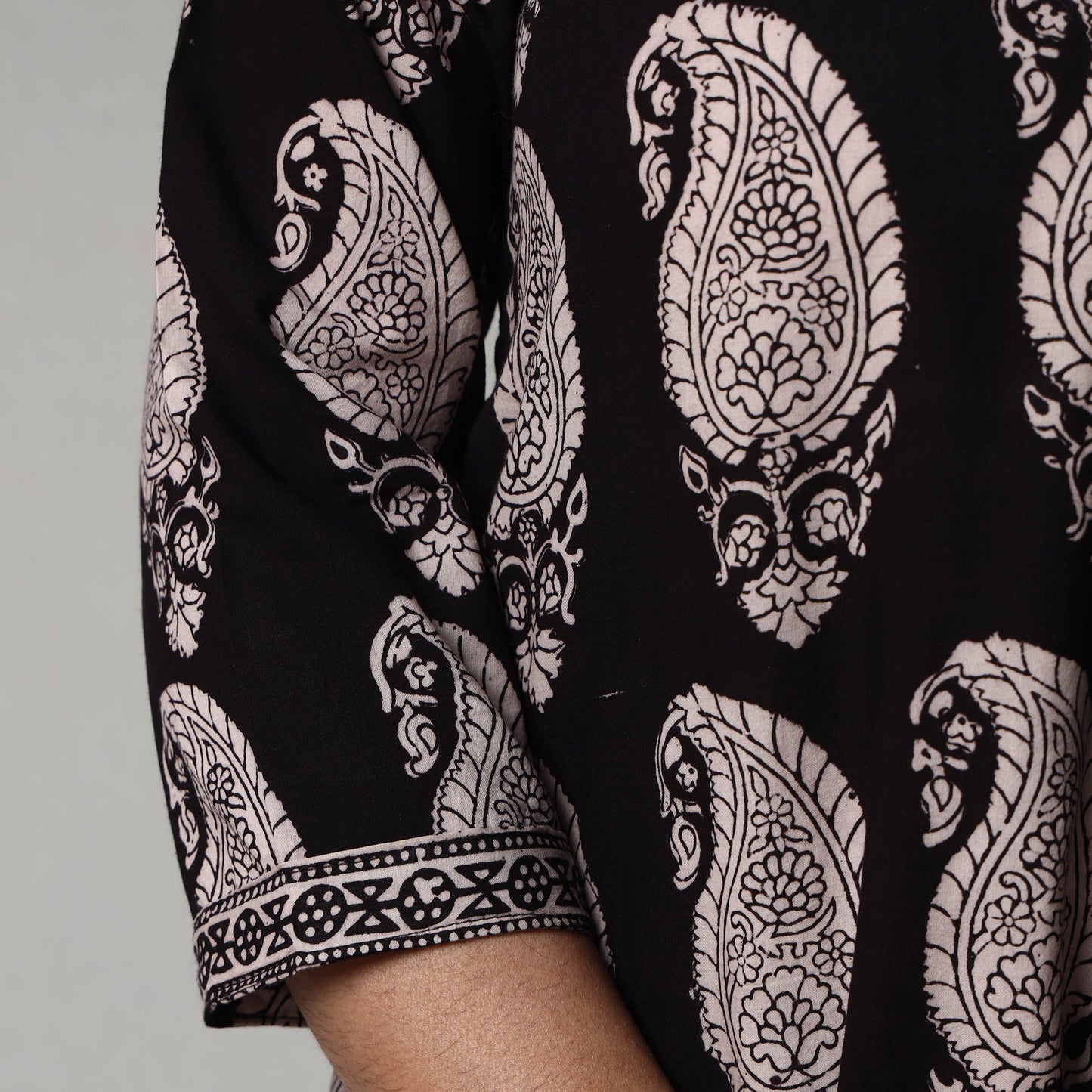 Buy Block Print Cotton Straight Bagh Kurta For Women