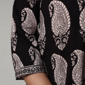 Buy Block Print Cotton Straight Bagh Kurta For Women