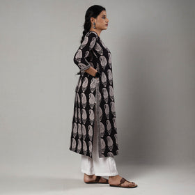 Buy Block Print Cotton Straight Bagh Kurta For Women