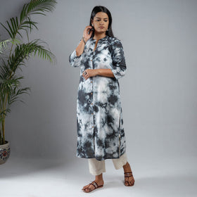 Buy Shibori Tie-Dye Mul Cotton Long Kurta for Women