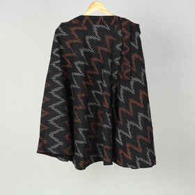 Black Wrap Around Cotton Pochampally Ikat Skirt 