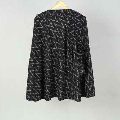 Black Wrap Around Cotton Pochampally Ikat Skirt 