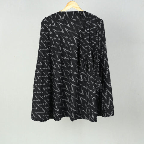Black Wrap Around Cotton Pochampally Ikat Skirt 
