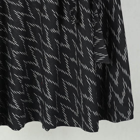 Black Wrap Around Cotton Pochampally Ikat Skirt 