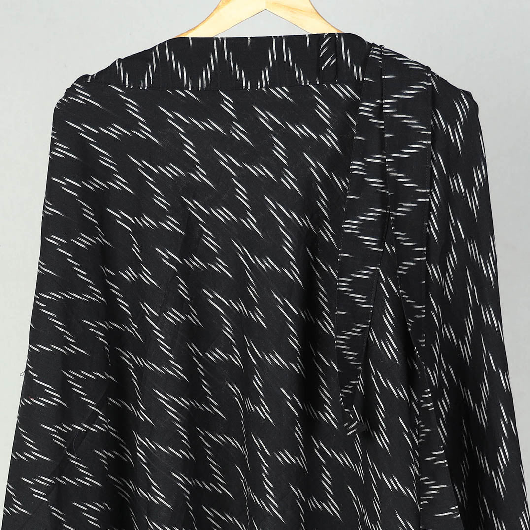 Black Wrap Around Cotton Pochampally Ikat Skirt 