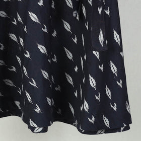 Black Wrap Around Cotton Pochampally Ikat Skirt 