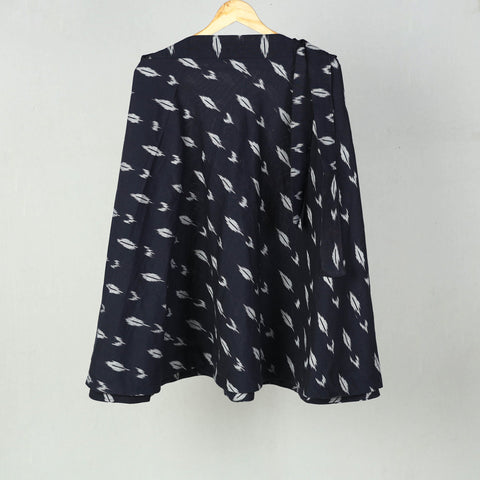 Black Wrap Around Cotton Pochampally Ikat Skirt 