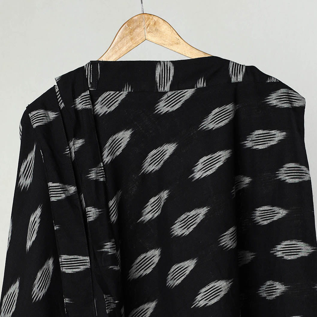 Black Wrap Around Cotton Pochampally Ikat Skirt