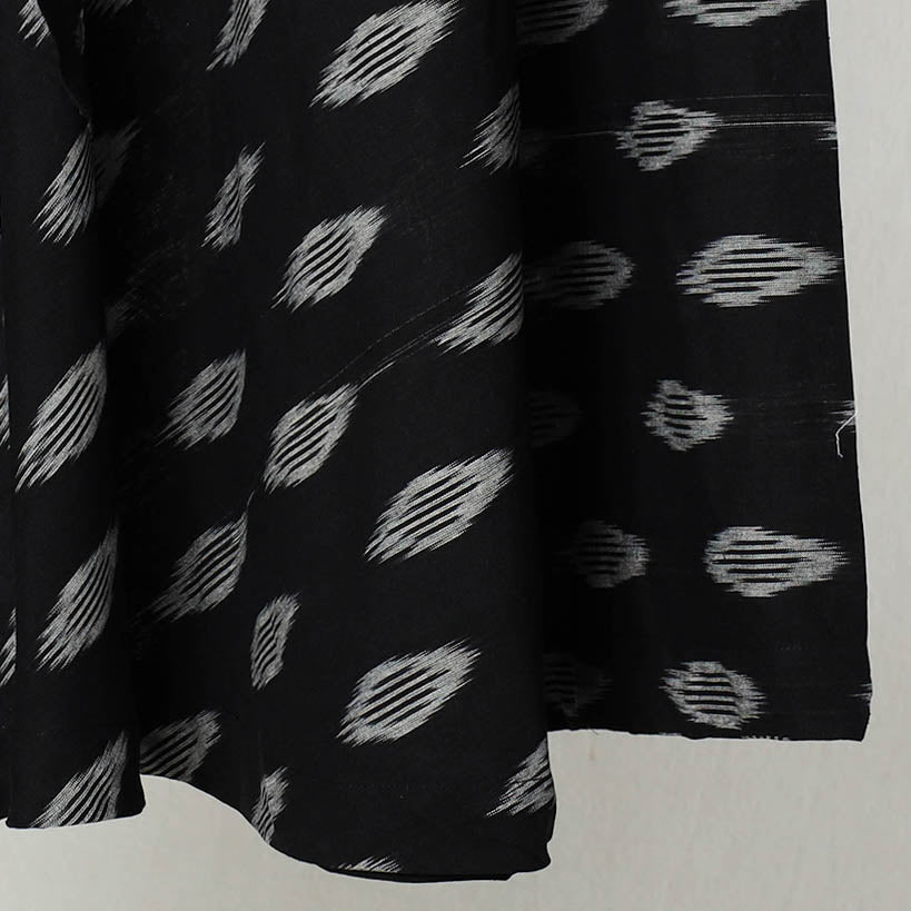 Black Wrap Around Cotton Pochampally Ikat Skirt