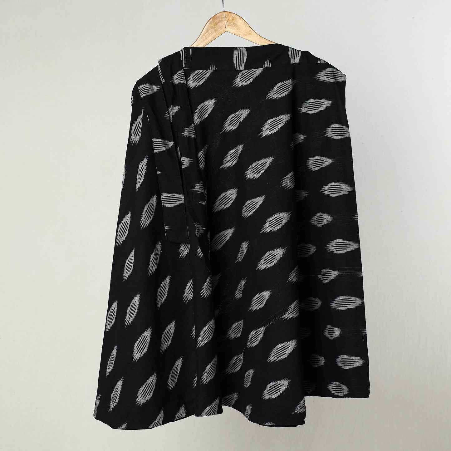 Black Wrap Around Cotton Pochampally Ikat Skirt