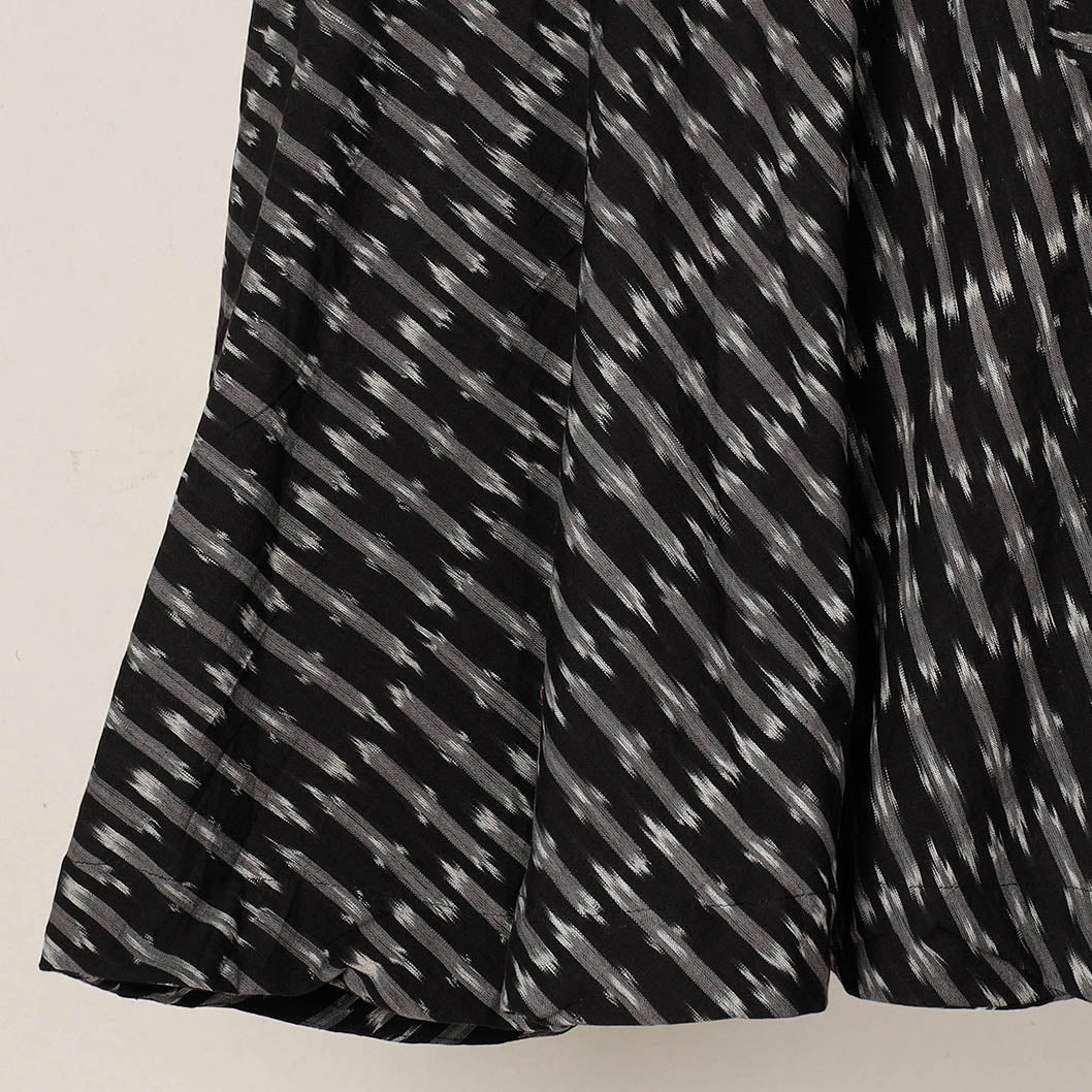 Black Wrap Around Cotton Pochampally Ikat Skirt