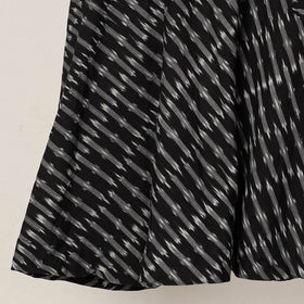 Black Wrap Around Cotton Pochampally Ikat Skirt