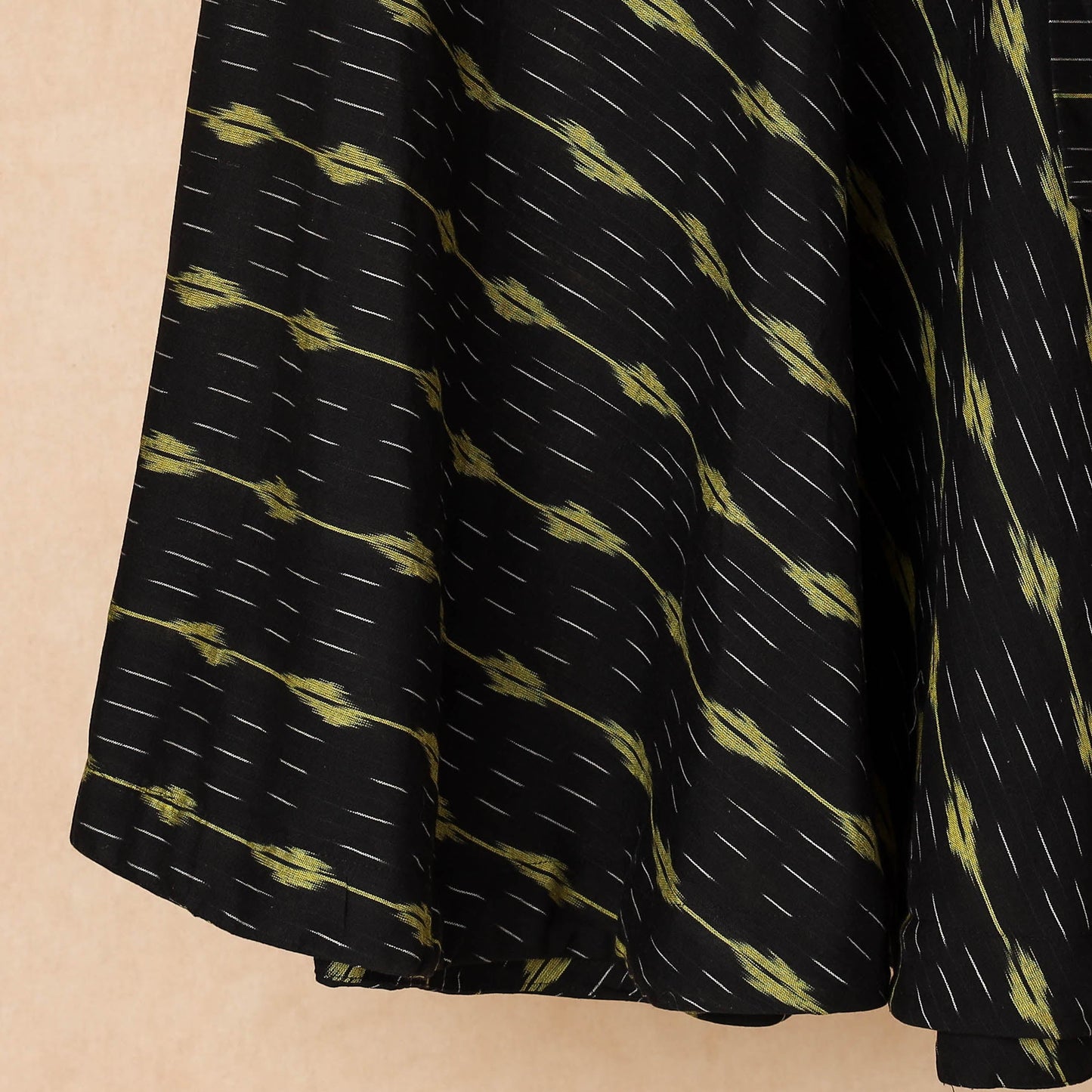 Black Wrap Around Cotton Pochampally Ikat Skirt