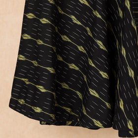 Black Wrap Around Cotton Pochampally Ikat Skirt