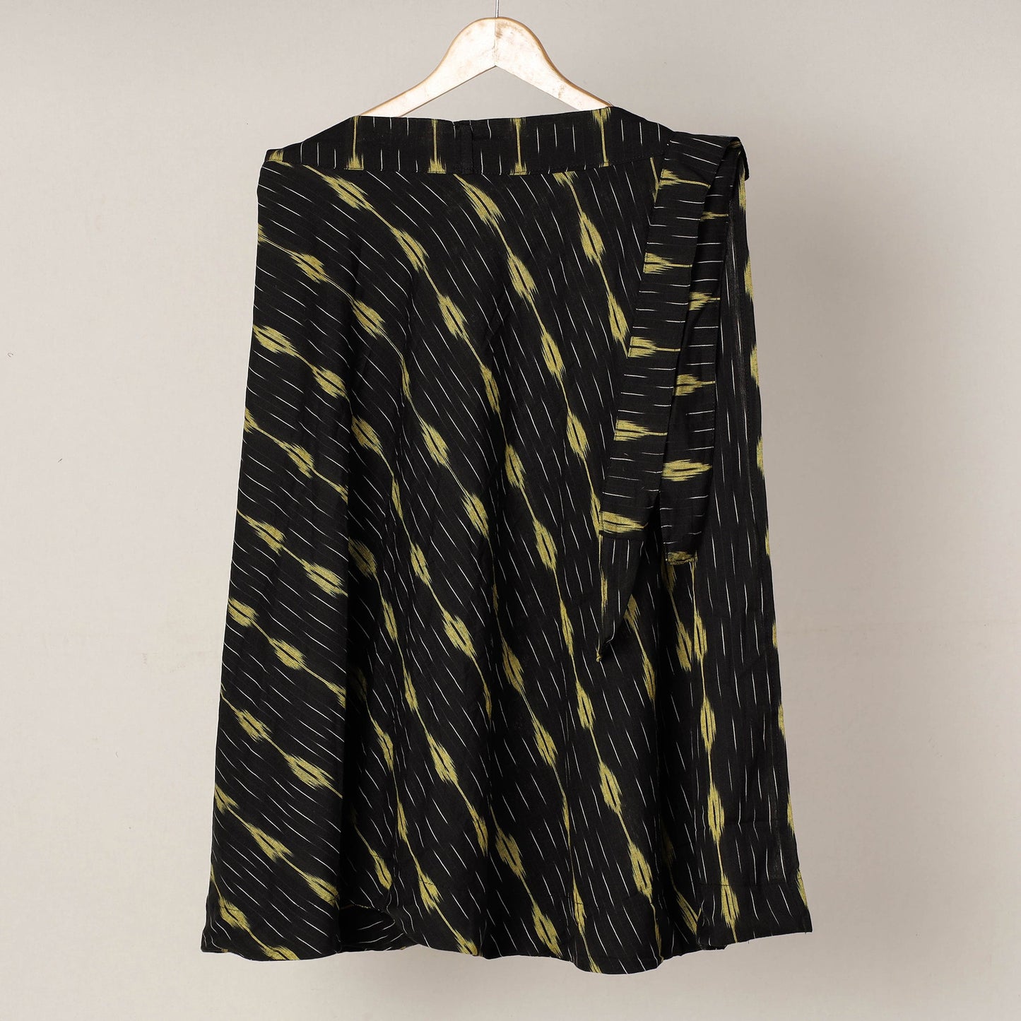 Black Wrap Around Cotton Pochampally Ikat Skirt