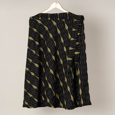 Black Wrap Around Cotton Pochampally Ikat Skirt