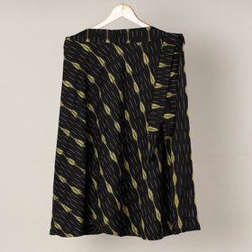 Black Wrap Around Cotton Pochampally Ikat Skirt