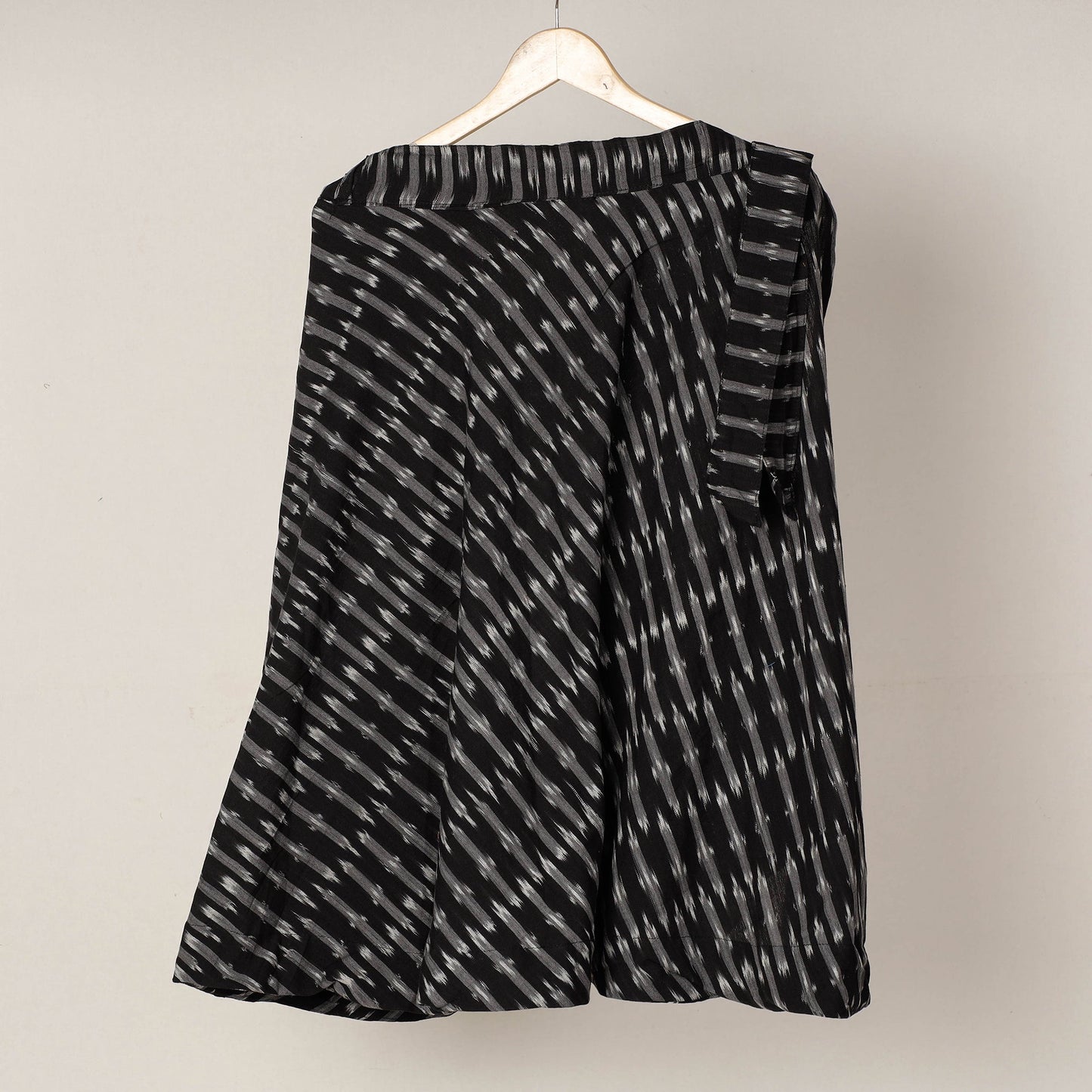 Black Wrap Around Cotton Pochampally Ikat Skirt