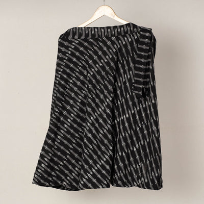 Black Wrap Around Cotton Pochampally Ikat Skirt