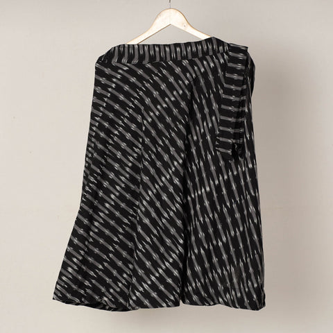 Black Wrap Around Cotton Pochampally Ikat Skirt