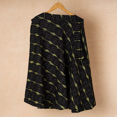 Black Wrap Around Cotton Pochampally Ikat Skirt