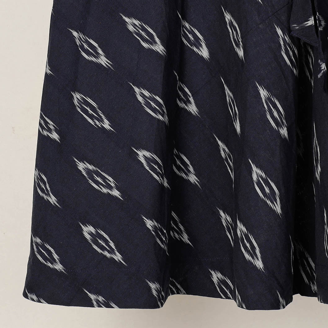 Black Wrap Around Cotton Pochampally Ikat Skirt