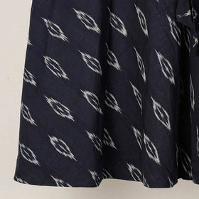 Black Wrap Around Cotton Pochampally Ikat Skirt