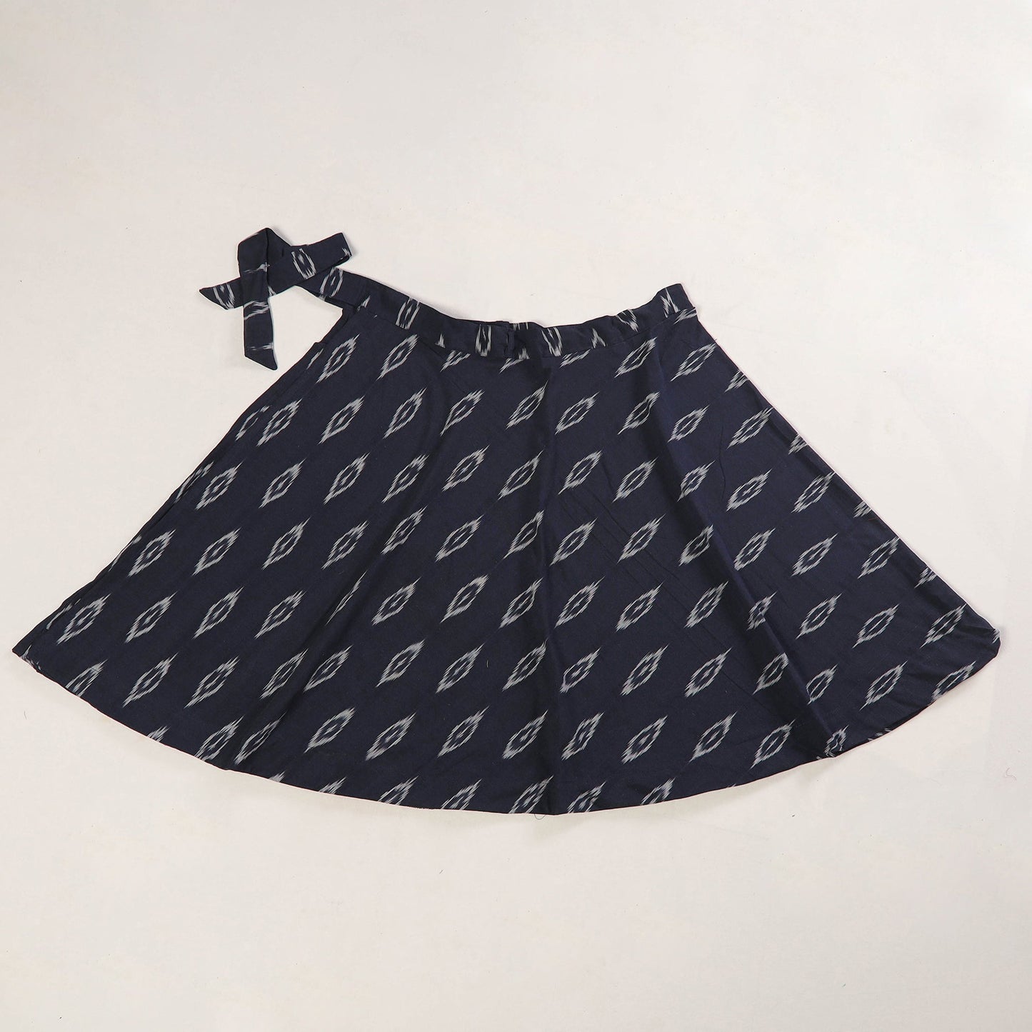 Black Wrap Around Cotton Pochampally Ikat Skirt