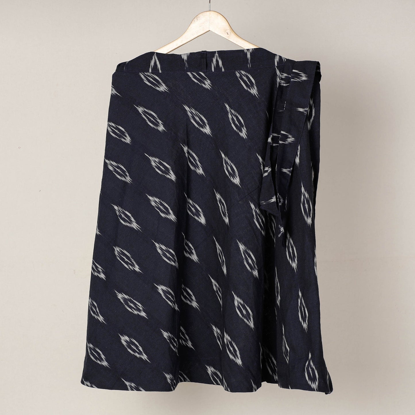 Black Wrap Around Cotton Pochampally Ikat Skirt