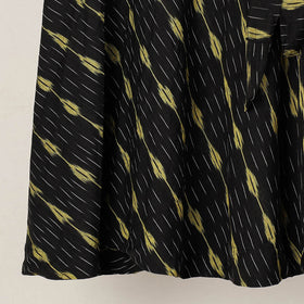 Black Wrap Around Cotton Pochampally Ikat Skirt