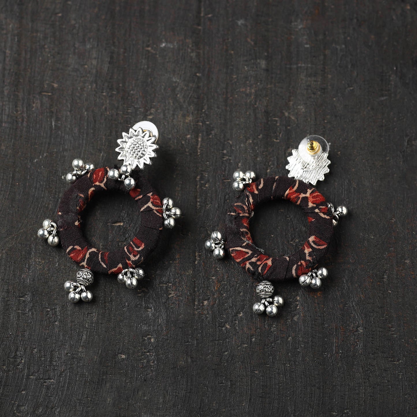 Black - zahira gs fabart handmade earrings - handcrafted