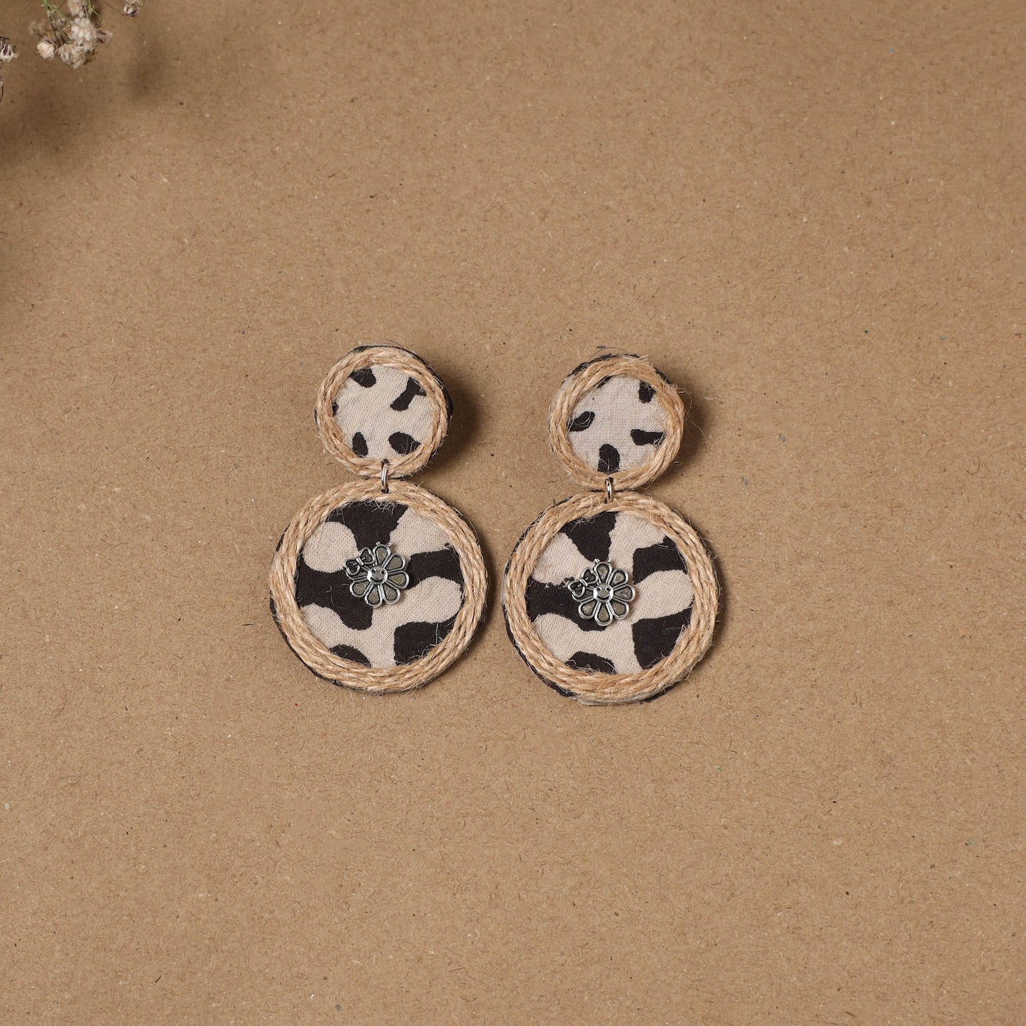 Zara jute fabart handmade earrings - handcrafted