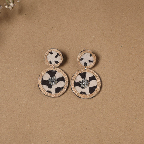 Zara jute fabart handmade earrings - handcrafted