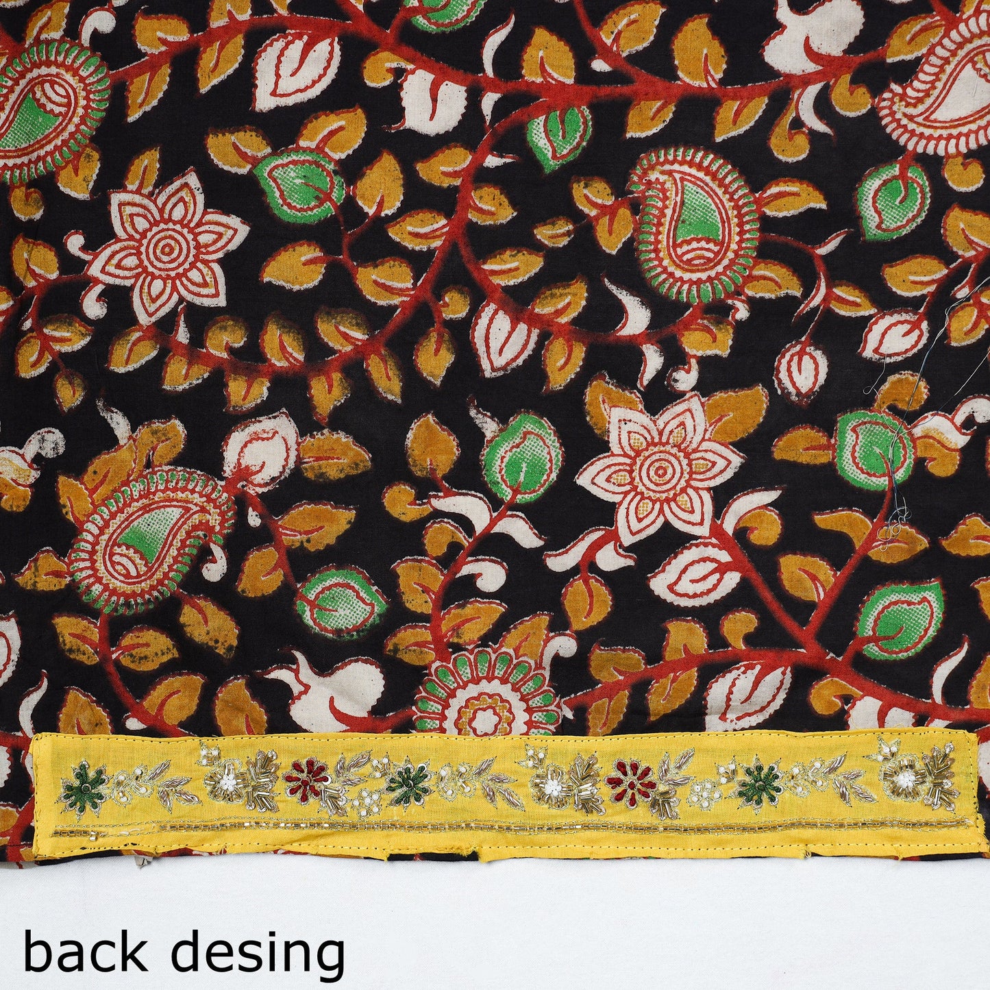 Black - zardozi hand embroidered kalamkari cotton blouse