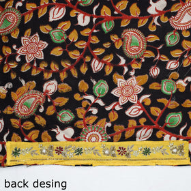 Black - zardozi hand embroidered kalamkari cotton blouse