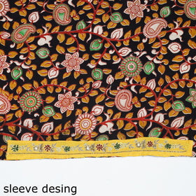 Black - zardozi hand embroidered kalamkari cotton blouse