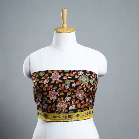 Black - zardozi hand embroidered kalamkari cotton blouse